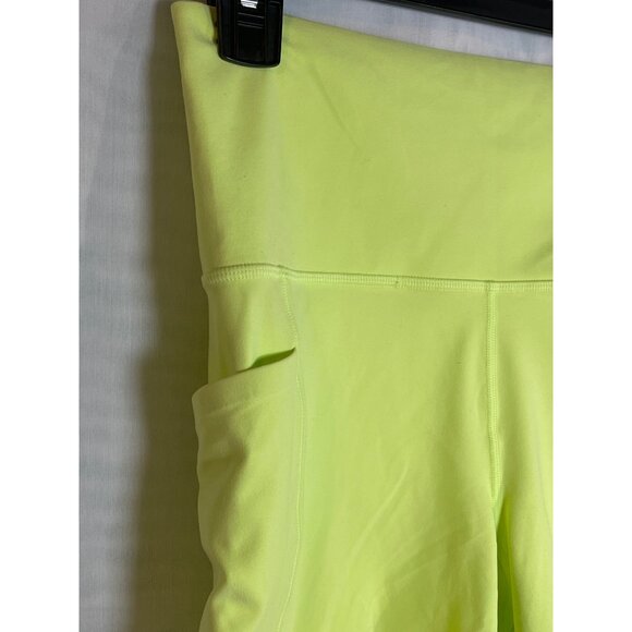 Athleta Salutation Stash 5" Womens High-Waisted Neon Yellow Shorts Size M Nylon/ - Picture 4 of 12